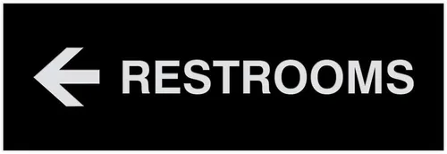 Vista 26 de Signs ByLITA Basic Restrooms - Letrero direccional para pared o puerta (negro), pequeño (paquete de 1)