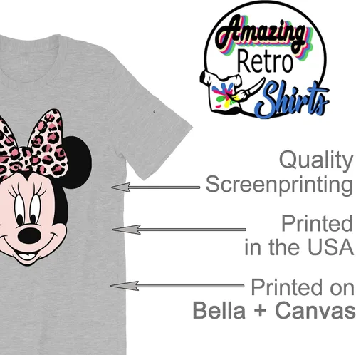Vista 4 de Camisa de manga corta con estampado de leopardo y Minnie y retrato, camisa de safari