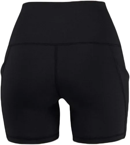 Vista 6 de HBDHEJL Pantalones cortos de correr para mujer, de cintura alta, dos bolsillos laterales, pantalones cortos de yoga para ciclismo, entrenamiento
