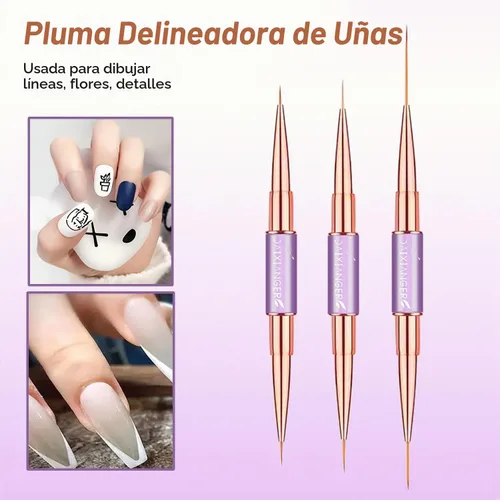 Vista 4 de Juego de cepillos de gel constructor de uñas de 6 piezas, cepillos Púrpura