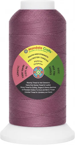 Vista 81 de Mandala Crafts Airforce Blue Tex 70 - Hilo de poliéster para tapicería 1500 Yds T70 UV Resistant Strong Thread for Leather Sewing, Marine