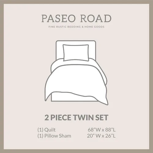 Vista 8 de Paseo Road Desert Sage - Juego de edredón tamaño individual, juego de ropa de cama rústico occidental de 2 piezas con funda de almohada, edredón