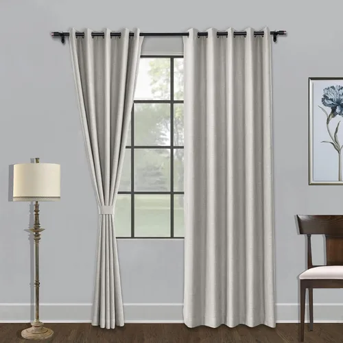 Vista 17 de Fcosie Cortinas opacas de 84 pulgadas de largo con textura de lino, con aislamiento térmico, con ojales en la parte superior con forro opaco blanco