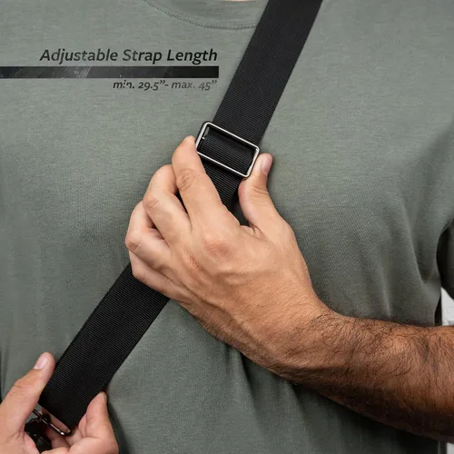 Vista 6 de Volana Mochila cruzada pequeña para hombres y mujeres negro bolsa de hombro ligera para viajes senderismo bolsa de pecho Negro - Ajustado