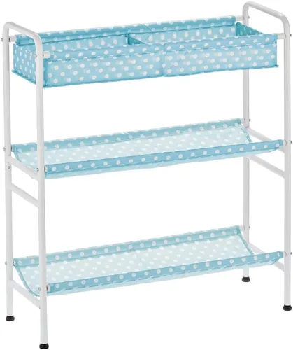 Vista 6 de mDesign Marco de metal de 3 niveles, carrito organizador vertical de almacenamiento de juguetes para dormitorio de niños/niños, sala de juguetes