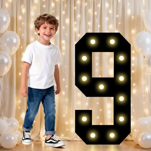 Vista 77 de Pooqla - Números iluminados negros, decoraciones de cumpleaños 50 para hombres Number 50
