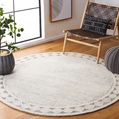 Vista 15 de SAFAVIEH Abstract Collection - Alfombra decorativa, 2 x 3 pies, marfil y gris, lana hecha a mano, ideal para zonas de alto tráfico en entrada, sala