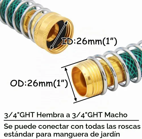 Vista 3 de Uenede Brass 3/4" GHT - Kit de conector de manguera de jardín con codo de 45 grados
