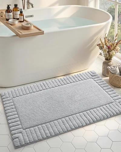 Vista 24 de DEXI - Alfombras de baño de 16"x24", alfombras antideslizantes para el suelo del baño, alfombra de baño ultrasuave y absorbente para la ducha, Beige
