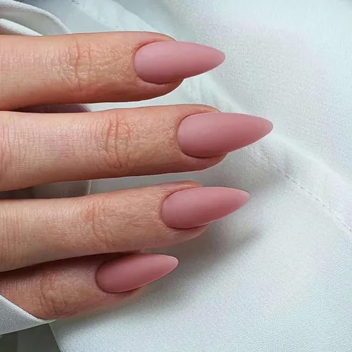 Vista 24 de Uñas postizas de presión con forma de almendra rosa de longitud media estilo stiletto, uñas artificiales de gel suave reutilizables acrílicas