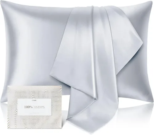 Vista 8 de Funda de almohada de seda de morera 100 % pura para cabello y piel, resistente a los alérgenos, doble cara, 600 hilos de seda con cremallera oculta