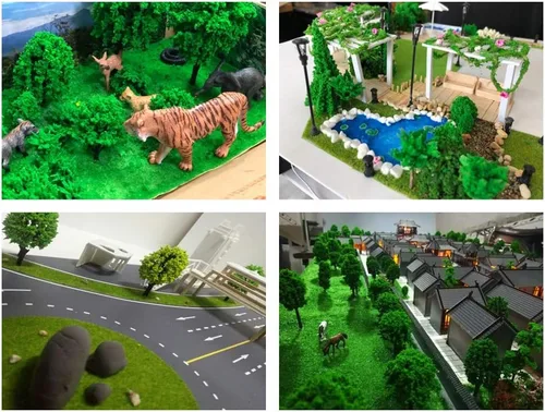 Vista 4 de 36 árboles de 1.36 a 6 pulgadas, modelo mixto, tren, paisaje, arquitectura, árboles falsos para manualidades, modelo de construcción, paisaje, verde
