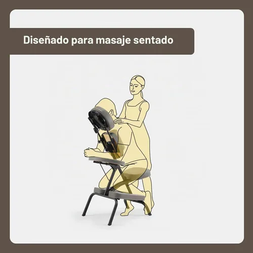 Vista 4 de Silla de masaje portátil, silla de aluminio plegable ligera, negro