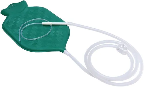 Vista 6 de Kit de bolsa de enema para limpieza de colon con manguera de silicona curada de platino (2 cuartos de galón, parte superior abierta) - Verde