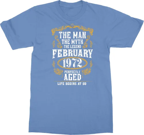 Vista 4 de Camiseta unisex con texto en inglés "Man Myth 50th Birthday" de febrero de 1972