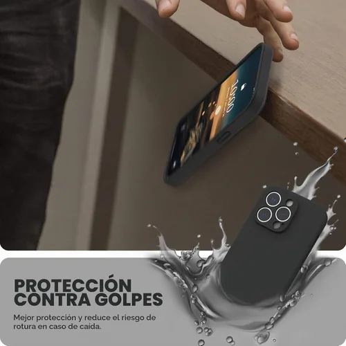 Vista 7 de SURPHY Funda diseñada para iPhone 14 Pro Max con protector de pantalla, (con protección de cámara y forro de microfibra suave), funda de silicona