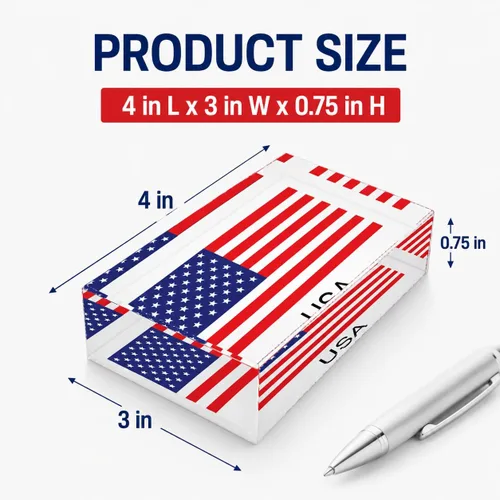 Vista 4 de Infusion Pisapapeles rectangular de cristal con la bandera de Estados Unidos