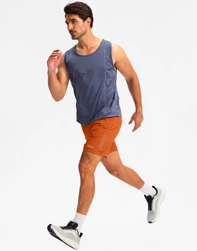 Vista 6 de Pudolla Pantalones cortos de entrenamiento para hombre con 3 bolsillos con cremallera, ligeros de 7 pulgadas, pantalones cortos de gimnasio