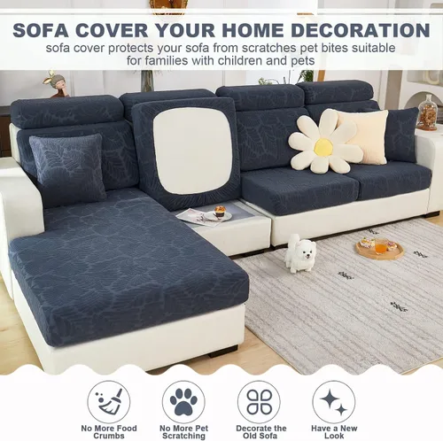 Vista 2 de Beacon Pet Funda universal para sofá resistente al desgaste, fundas elásticas para sofá mágico 2024, funda antideslizante en forma de L, funda