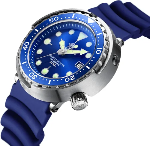 Vista 2 de ADDIESDIVE Automatic Steel Dive Watch for Men 47.5mm Black Analog Wristwatches Sapphire Crystal Diver 300M