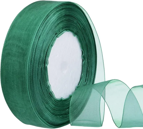 Vista 9 de Hapeper Cinta de gasa de organza transparente de 1 pulgada, 50 yardas/rollo (negro)