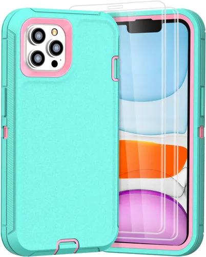 Vista 11 de Funda diseñada para iPhone 11 Pro Max [protección resistente 3 en 1 de cuerpo completo] con 2 protectores de pantalla, funda protectora resistente