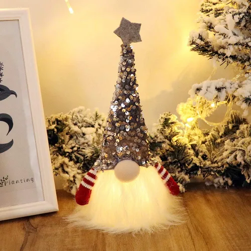 Vista 3 de GMOEGEFT Luces escandinavas de gnomo de Navidad con temporizador, gnomo sueco de Santa Tomte, decoración de Navidad nórdica, juego de 2