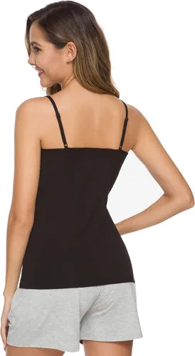 Vista 3 de Camisetas básicas para mujer, con tirantes delgados, ajustables, paquete de 4