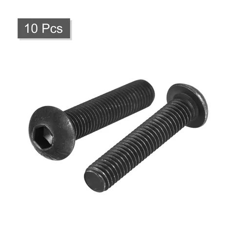 Vista 3 de uxcell Tornillos de cabeza de botón hexagonal M8x40mm Tornillos de acero de aleación 10pcs