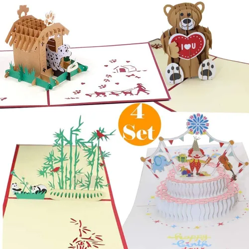 Vista 11 de Tarjetas emergentes de flores 3D, tarjeta de felicitación de flores con sobres para todas las ocasiones, 4 tarjetas de flores surtidas para Acción