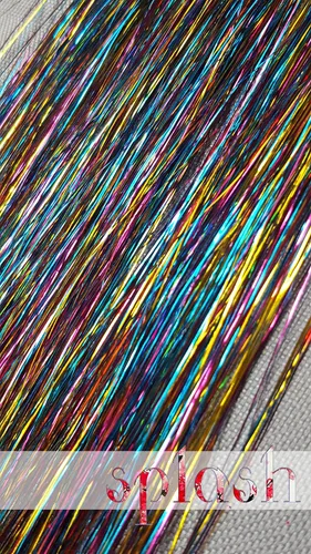 Vista 4 de Oropel de 20" 100 hebras - Arco iris brillante