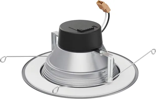 Vista 6 de Satco Downlight LED seleccionable a color S11836, 9 vatios; 5 pulgadas - 6 pulgadas; Cct seleccionable; 120 voltios; regulable; acabado de níquel