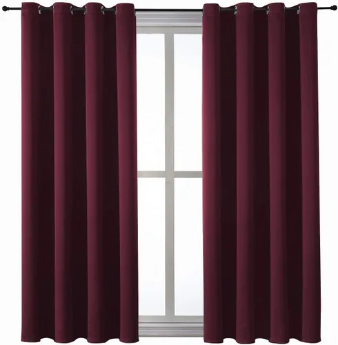 Vista 208 de ChrisDowa - Cortinas cortas para ventana de 40 pulgadas para dormitorio - Cortinas cortas con ojales y aislamiento térmico para oscurecer