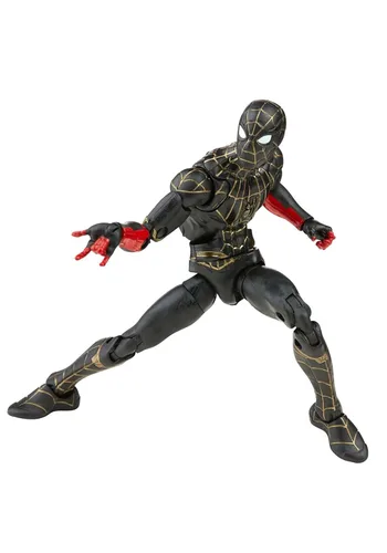 Vista 6 de Serie Marvel Legends - Figura de acción coleccionable de Spider-Man con traje negro y dorado de 6 pulgadas, 2 accesorios y 1 parte(s)