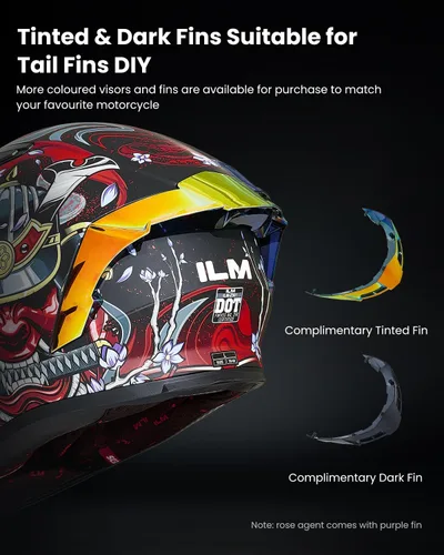 Vista 5 de ILM - Casco completo de motocicleta con Pinlock compatible con viseras y aletas transparentes y tintadas, casco para Street Bike y Motocross