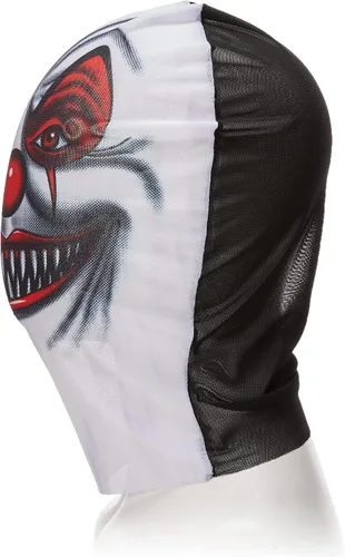 Vista 2 de Forum Novelties Máscara de malla con capucha de payaso aterrador para hombre, Multi