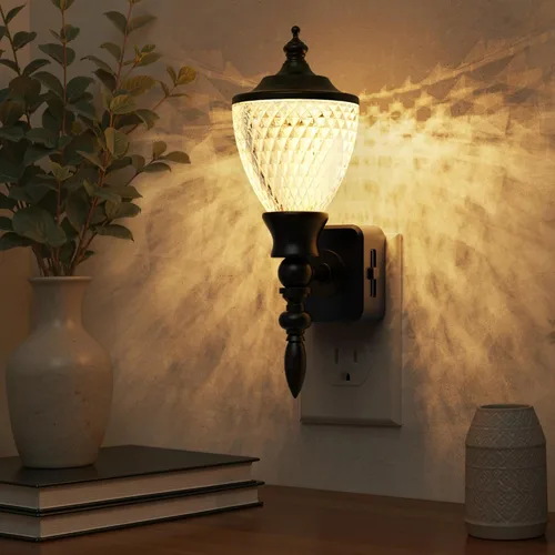 Vista 9 de L LOHAS LED Luz nocturna, luz nocturna enchufable con sensor de anochecer a Negro1