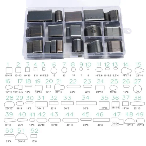 Vista 2 de Herramienta de perforación de cuero de estilo de 60 formas para cinturones, herramientas de artesanía de cuero, juego de herramientas de punzonado