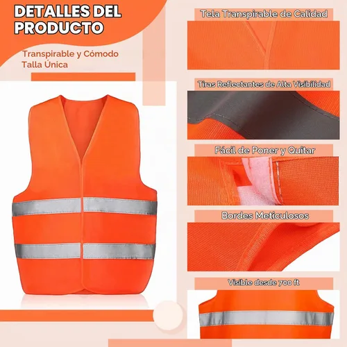Vista 3 de Tarpop Paquete de 60 chalecos de seguridad reflectantes de alta visibilidad a granel 2 tiras