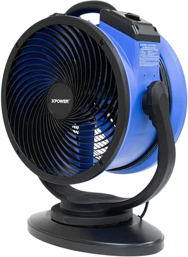 Vista 4 de XPOWER, Ventilador oscilante portátil de 2100 CFM FC-300S, diámetro del ventilador: 18 pulgadas, entrega de aire 2100 cfm, modelo # FC-300S