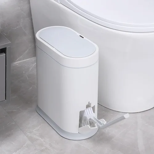 Vista 10 de ELPHECO Basurero de baño con tapa de 2.5 galones impermeable con sensor de movimiento, papelera automática para decoración de baño para dormitorio