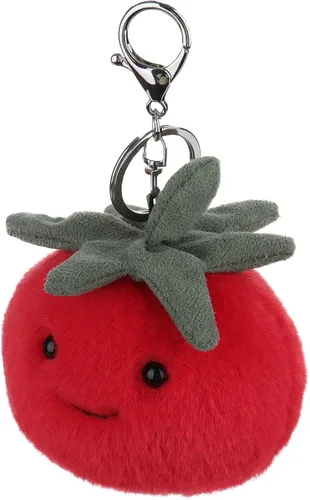 Vista 3 de Apricot Lamb Cute Toys - Llavero suave de peluche con tomate rojo y verduras para bolsa de niños, bolso, mochila y bolso