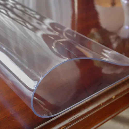 Vista 9 de OstepDecor Protector de mesa transparente de 14 x 24 pulgadas, cubierta de plástico transparente de 0.079 pulgadas de grosor, protector impermeable