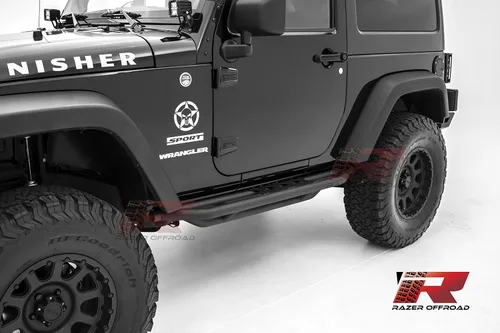 Vista 4 de Armadura lateral con textura negra, para Jeep Wrangler JK 07-17