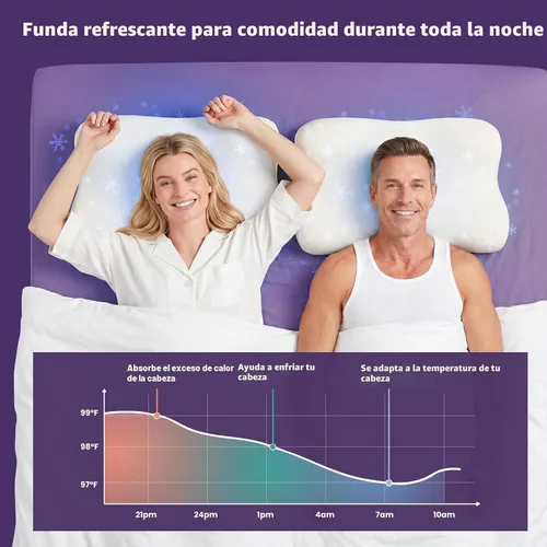 Vista 5 de ZZ-WELL Almohadas para Dormir de Lado para Adultos - Almohada Cervical Patentada para el Cuello para Dormir - Almohada de Espuma Viscoelástica Beige