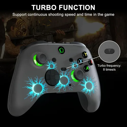 Vista 4 de conwin Wired Xbox One Game Controller, Enhanced Game Controller Compatible with Xbox One SeriesPC,Gaming Controller with Programming Keys,Dual
