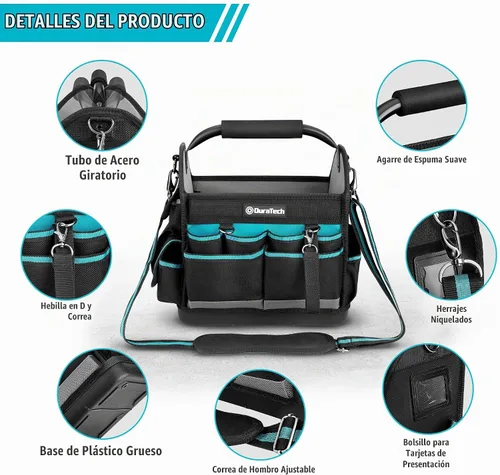 Vista 3 de DURATECH Bolsa de herramientas de 12 pulgadas con fondo duro impermeable