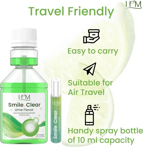 Vista 5 de HM - Smile Clear Enjuague bucal concentrado sin alcohol, ingredientes inteligentes para el cuidado dental avanzado, para el mal aliento