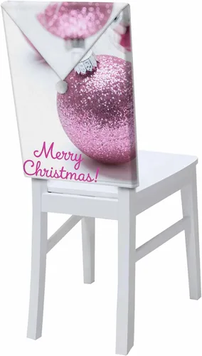 Vista 25 de Fundas para respaldo de silla de comedor, bolas de Navidad con diseño de copo de nieve en color rojo de invierno, fundas para sillas de cocina Árbol