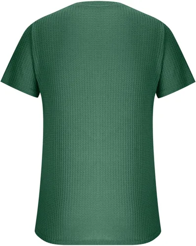 Vista 4 de Kint - Camiseta de manga corta para hombre, de verano, con cuello redondo, casual, color liso, ajuste relajado, camiseta de entrenamiento atlético